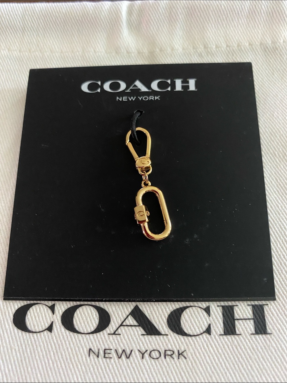 NWOT Coach Gold-tone Signature Necklace Bracelet Clip Charm